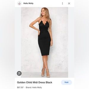 Hello Molly Golden Child Dress in Black - NWT Size Small